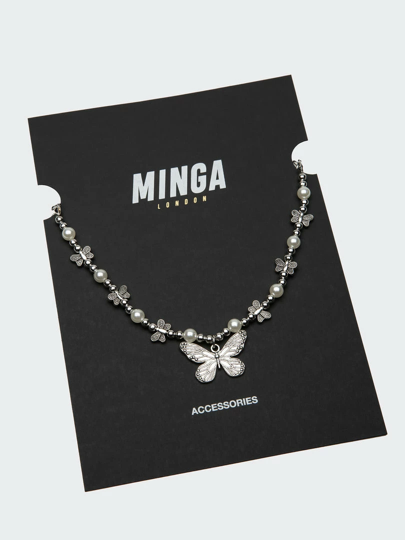Minga London Clothing Mythical Butterfly Pearl Necklace