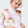 Minga London Angel Heaven Velvet Top In Pink