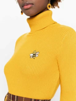 Minga London Bumble Bee High Neck Knitted Top Clothing