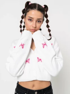 Minga London Clothing Butterfly Queen Crop Cardigan