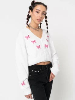 Minga London Clothing Butterfly Queen Crop Cardigan