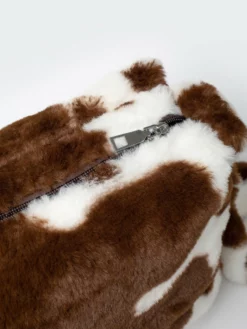 Minga London Cow Print Fluffy Crossbody Bag