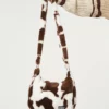 Minga London Cow Print Fluffy Crossbody Bag