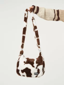 Minga London Cow Print Fluffy Crossbody Bag