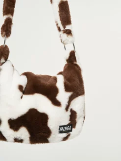 Minga London Cow Print Fluffy Crossbody Bag