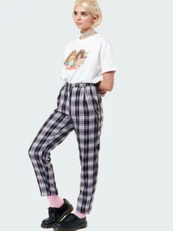 Minga London Clothing Emma Plaid Pants With Chain
