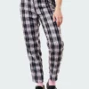 Minga London Clothing Emma Plaid Pants With Chain