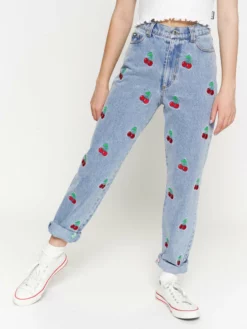 Minga London Clothing Cherry Denim Mom Jeans
