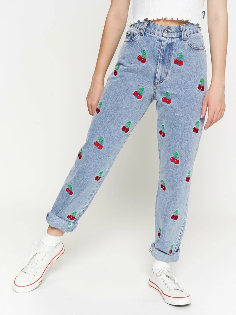 Minga London Clothing Cherry Denim Mom Jeans