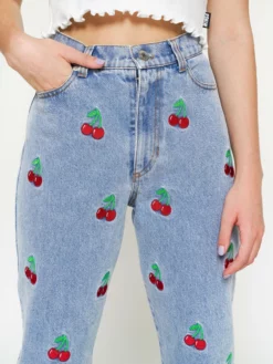 Minga London Clothing Cherry Denim Mom Jeans