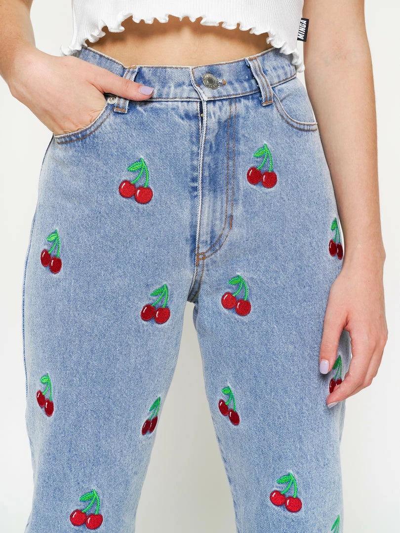 Minga London Clothing Cherry Denim Mom Jeans