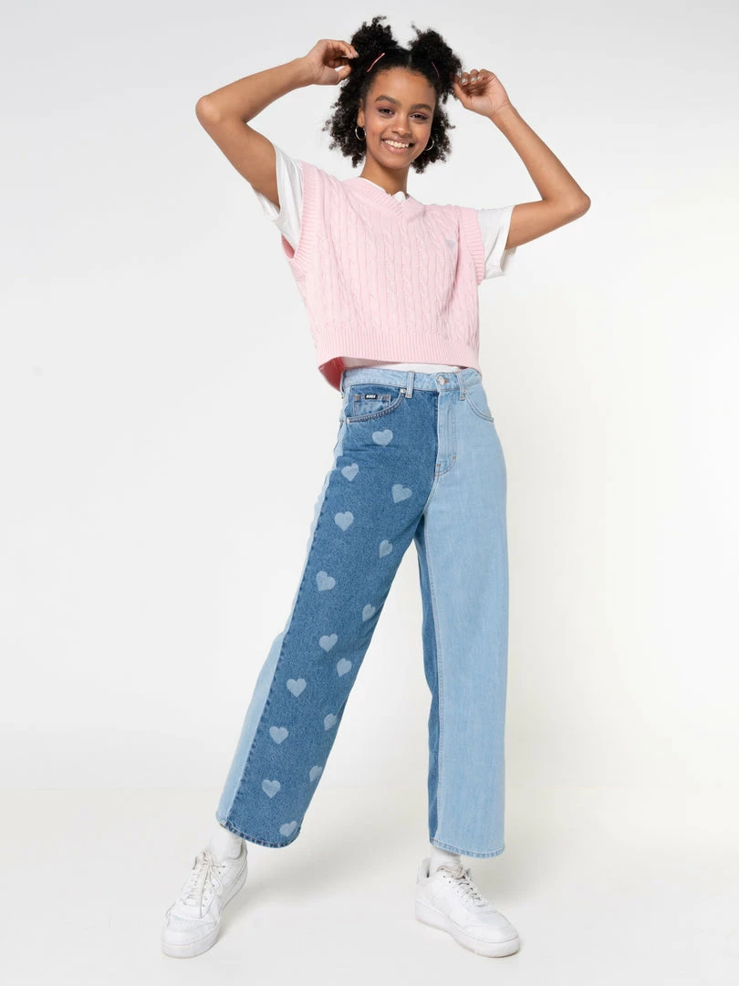 Minga London Heart Pink Cable Knitted Sweater Vest