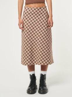 Minga London Jolene Plaid Midi Skirt