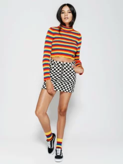 Minga London Clothing Rainbow Ribbed Top