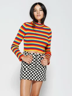 Minga London Clothing Rainbow Ribbed Top