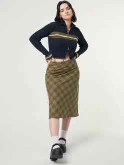 Minga London Dora Plaid Midi Skirt Most Wanted