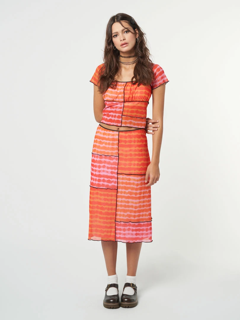 Minga London Clothing Vivid Tie Dye Patchwork Crop Top