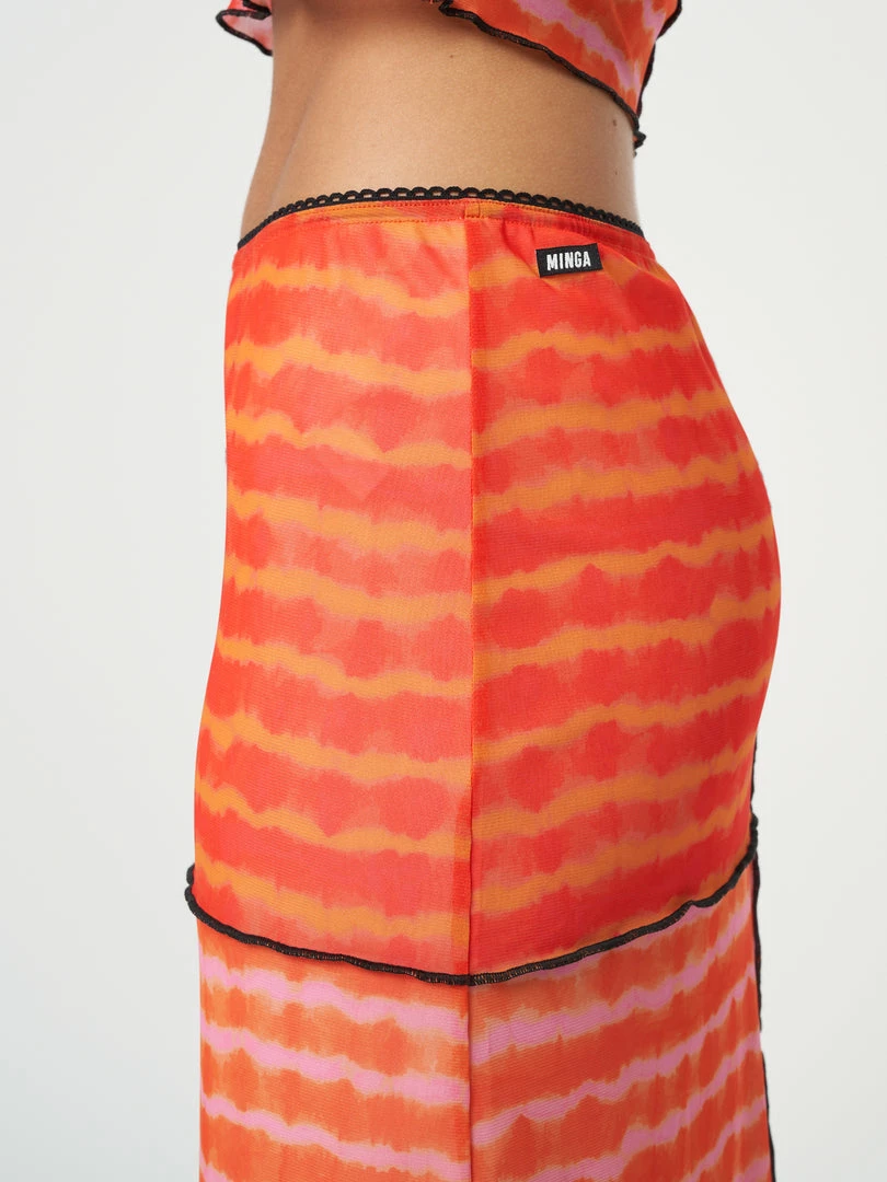 Minga London Clothing Vivid Tie Dye Patchwork Midi Skirt