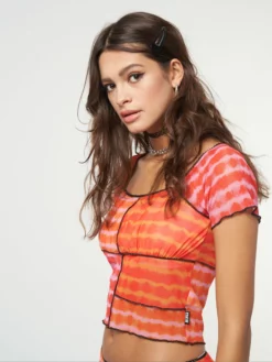 Minga London Clothing Vivid Tie Dye Patchwork Crop Top