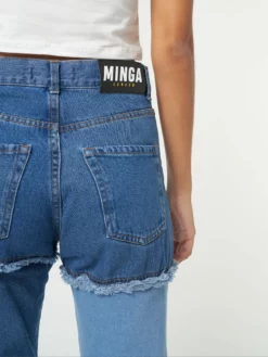 Minga London Smash Patchwork Striped Jeans Clothing