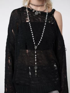 Minga London Pray 4 Me Rosary Pearl Beads Necklace