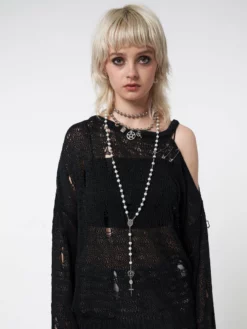 Minga London Pray 4 Me Rosary Pearl Beads Necklace