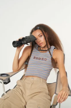 Minga London Rodeo Striped Vest Top Clothing