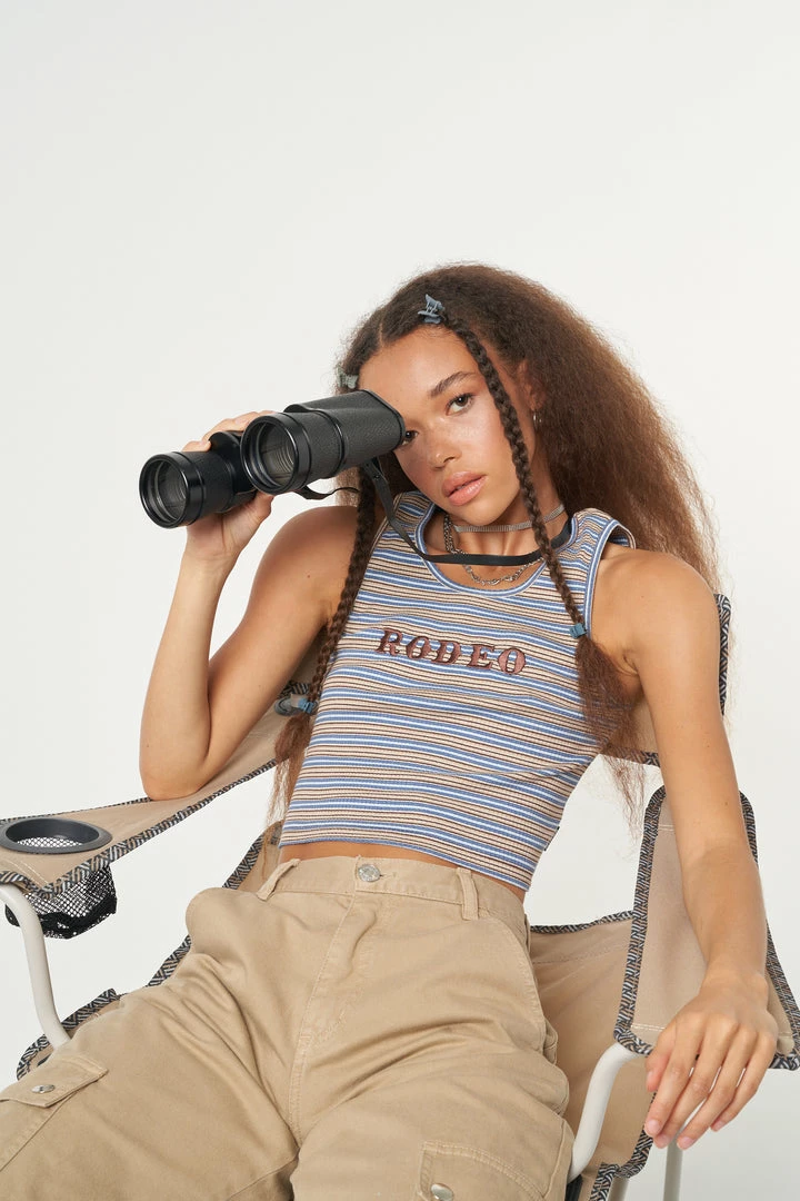 Minga London Rodeo Striped Vest Top Clothing
