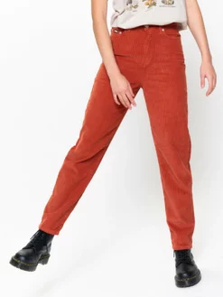 Minga London Bottoms Rust Corduroy Mom Jeans