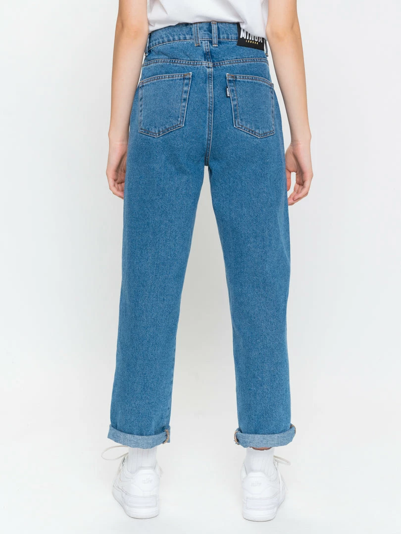 Minga London Slouchy Jeans In Mid Blue