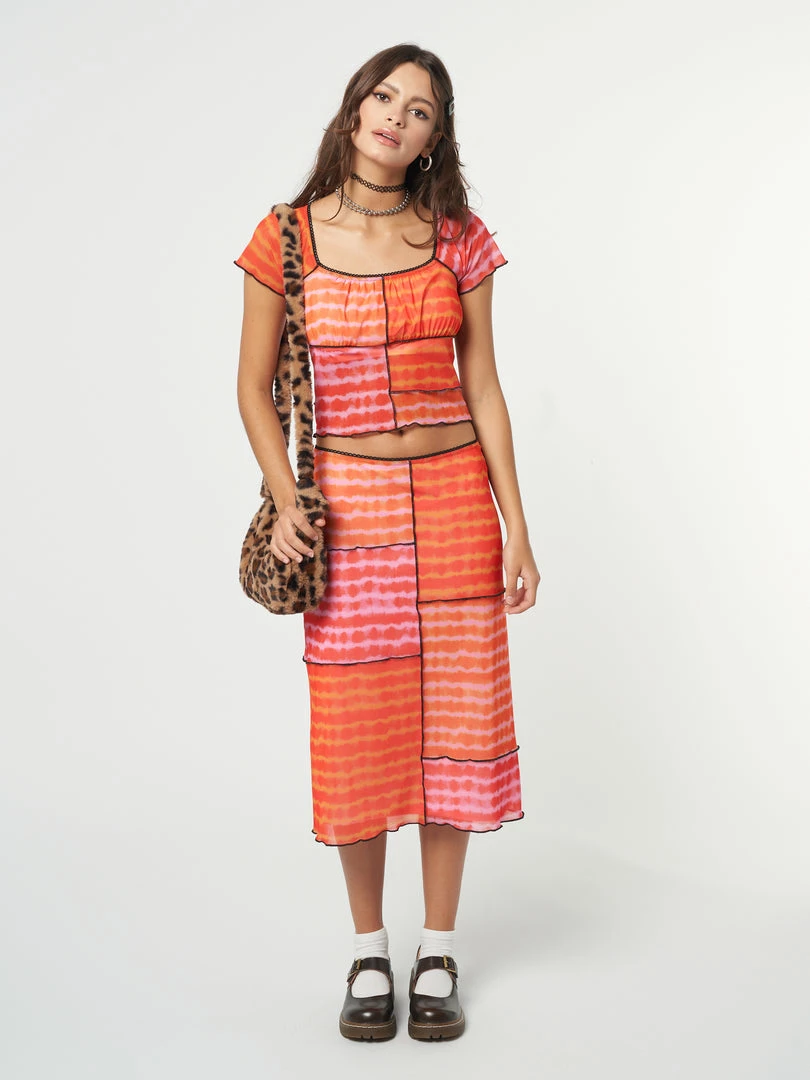 Minga London Clothing Vivid Tie Dye Patchwork Crop Top