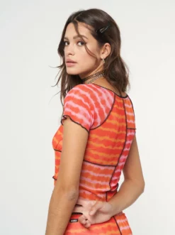 Minga London Clothing Vivid Tie Dye Patchwork Crop Top