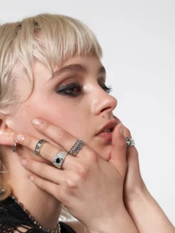 Minga London Ace Of Spades Silver Rings Set Clothing