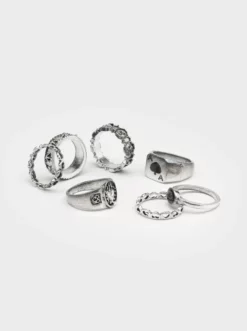 Minga London Ace Of Spades Silver Rings Set Clothing