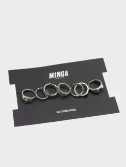Minga London Ace Of Spades Silver Rings Set Clothing
