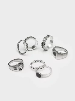 Minga London Ace Of Spades Silver Rings Set Clothing
