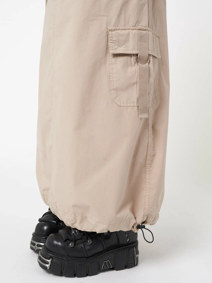 Minga London Clothing Aria Beige Cargo Maxi Skirt