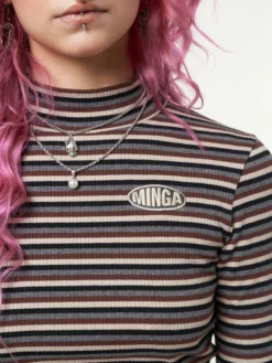 Minga London Ash Striped Ribbed Top Clothing