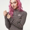 Minga London Ash Striped Ribbed Top Clothing