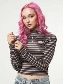 Minga London Ash Striped Ribbed Top Clothing