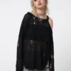 Minga London Most Wanted Avril Distressed Cut Out Net Knit Jumper