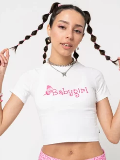 Minga London Babygirl Butterfly Crop Tee Clothing