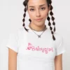 Minga London Babygirl Butterfly Crop Tee Clothing