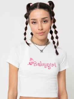Minga London Babygirl Butterfly Crop Tee Clothing