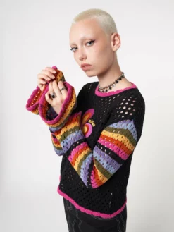 Minga London Most Wanted Bea Flower Power Rainbow Knit Jumper