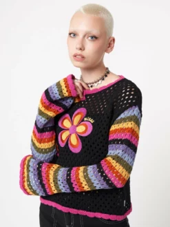 Minga London Most Wanted Bea Flower Power Rainbow Knit Jumper