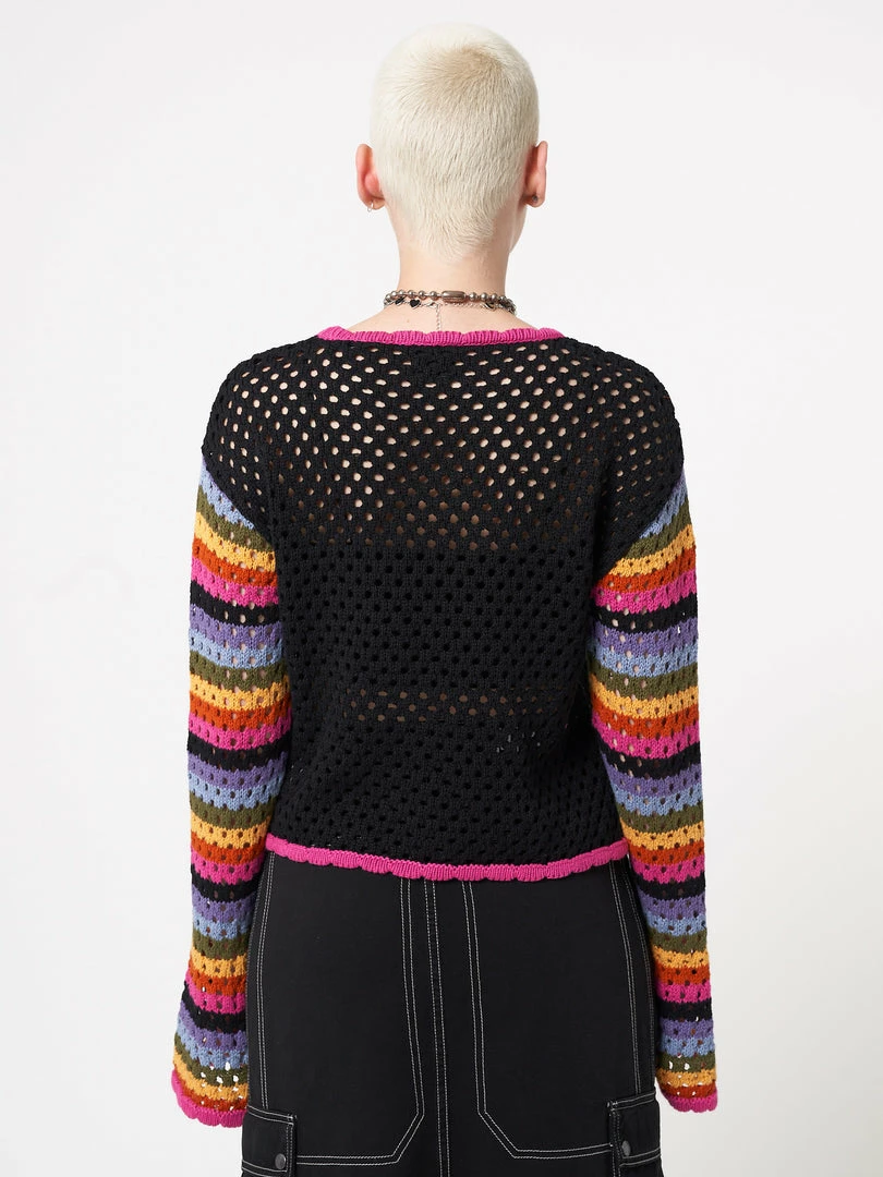 Minga London Most Wanted Bea Flower Power Rainbow Knit Jumper