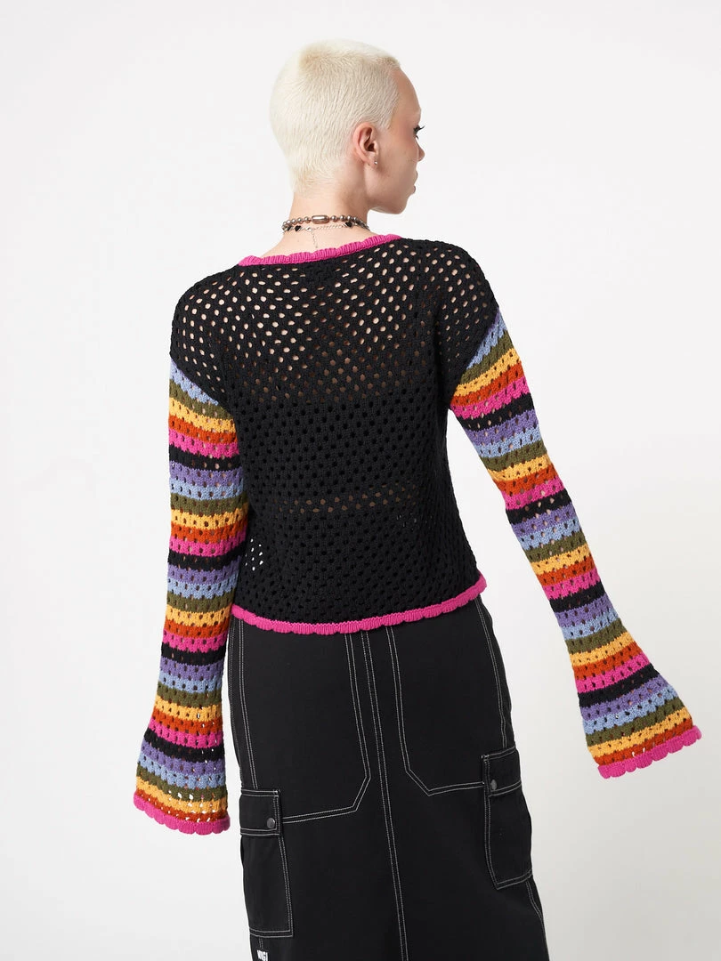 Minga London Most Wanted Bea Flower Power Rainbow Knit Jumper