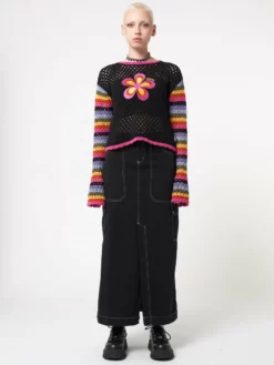 Minga London Most Wanted Bea Flower Power Rainbow Knit Jumper
