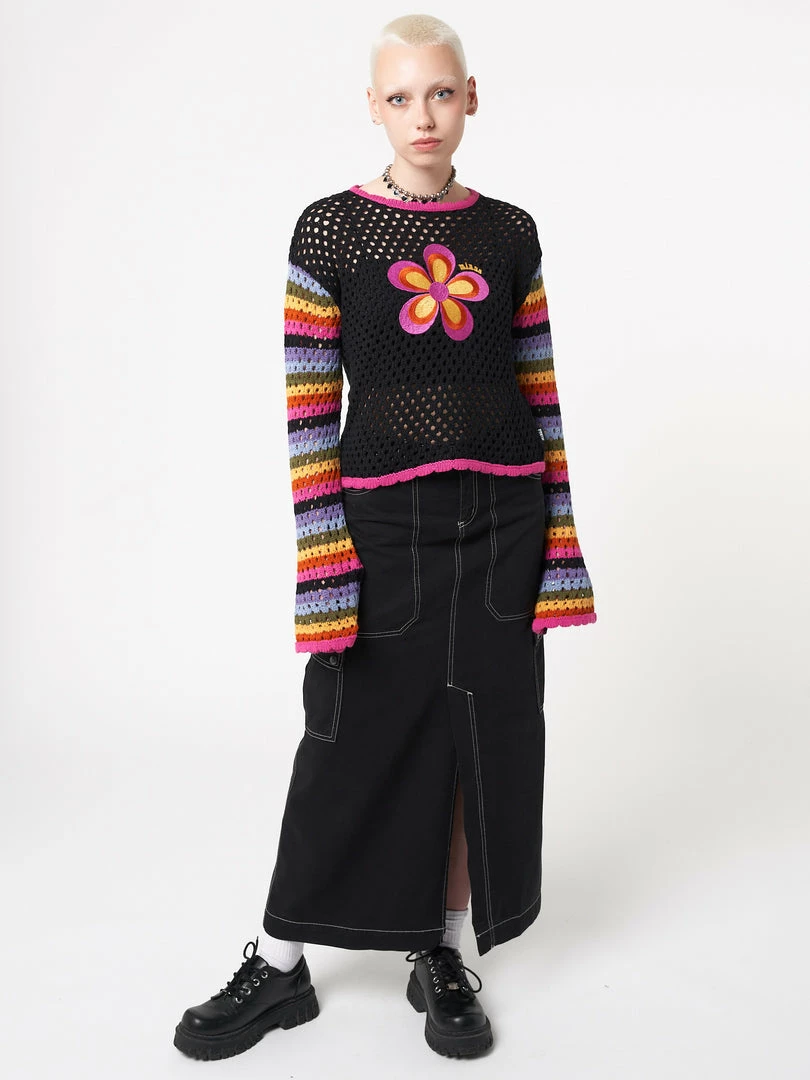 Minga London Most Wanted Bea Flower Power Rainbow Knit Jumper